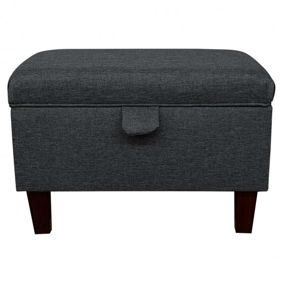 Storage Stool, Ottoman, Pouffe in a Charcoal Grey Sawana Fabric