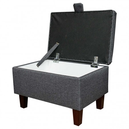 Light grey footstool with storage