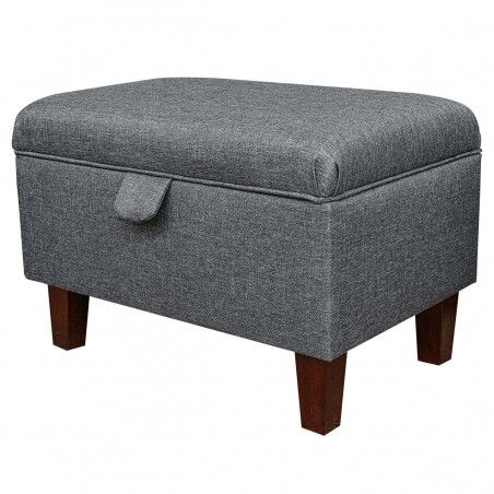 Storage Stool, Ottoman, Pouffe in a Light Grey Sawana Fabric