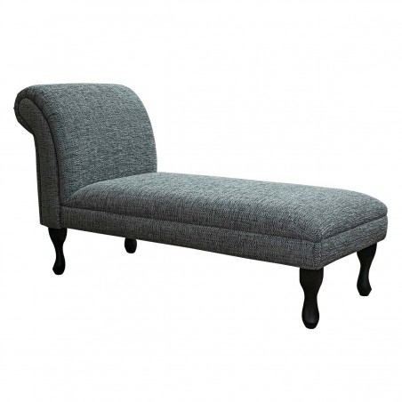 52" Classic Armless Chaise Longue in a Kilburn Plain Flint Fabric