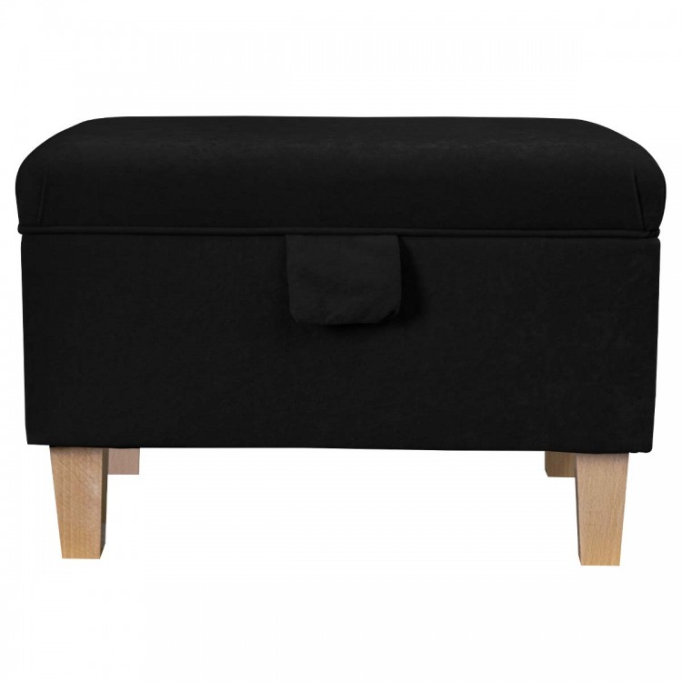 black pouffe stool