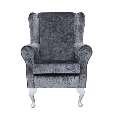 Westoe in a Pewter / Grey / Silver Crushed Velvet Chenille - SENS1184