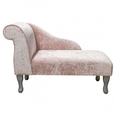 41" Mini Chaise Longue in a Pastiche Crush Coral Pink Fabric