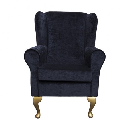 Standard Wingback Fireside Westoe Chair in a Pastiche Plain Black Fabric