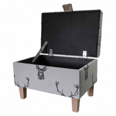 lidded stag footstool