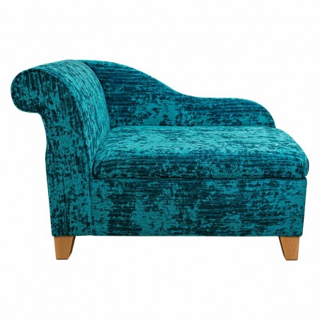 41" Storage Chaise Longue in a Jazz Teal Fabric