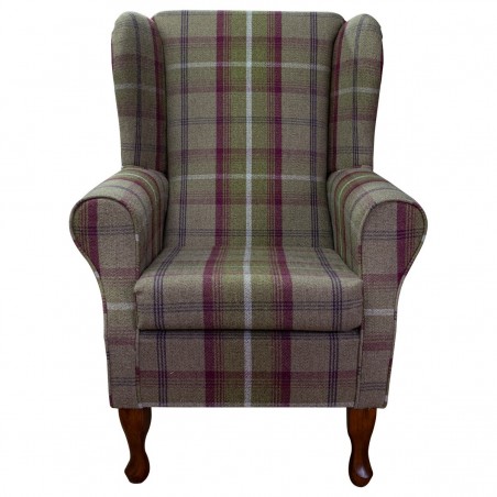 wingback tartan chair for sale