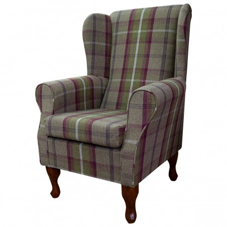 wingback tartan fireside chair