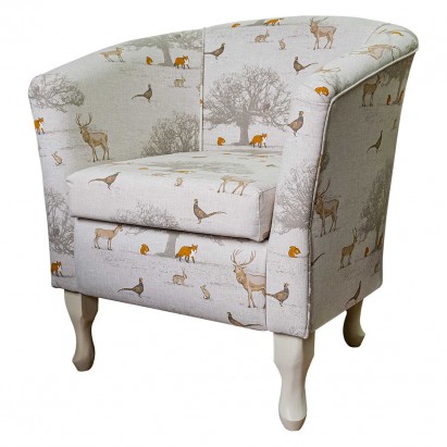 Designer Tub Chair in a Tatton Cotton Fabric