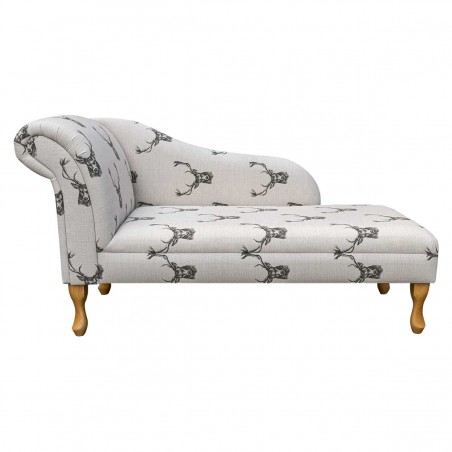 56" Medium Chaise Longue in a Stag Cotton Fabric