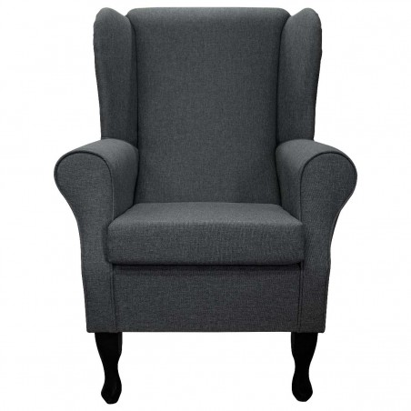 Standard Wingback Fireside Westoe Chair in a Dark Grey Sawana Fabric