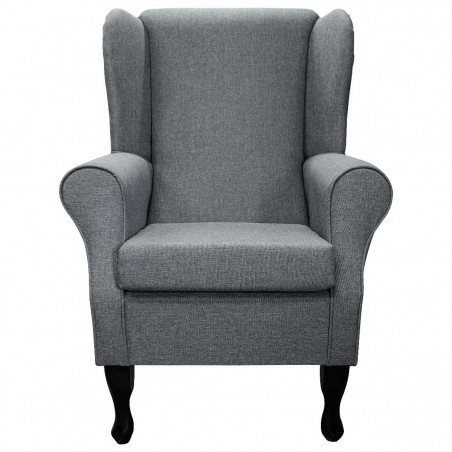 Standard Wingback Fireside Westoe Chair in a Grey Sawana Fabric