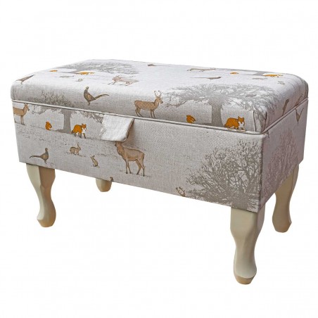 Storage Footstool, Ottoman, Pouffe in a Tatton Cotton Fabric