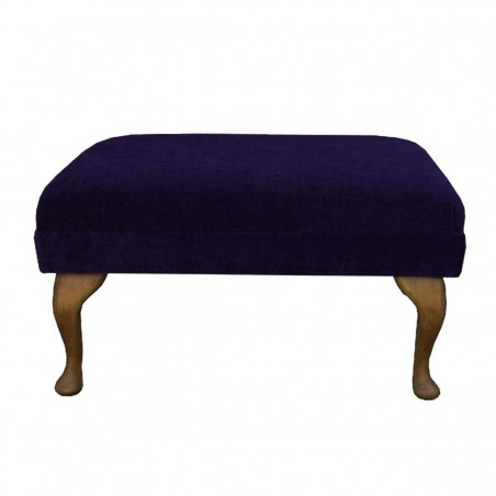 Medium Footstool in a Malta Amethyst Deluxe Velvet Fabric