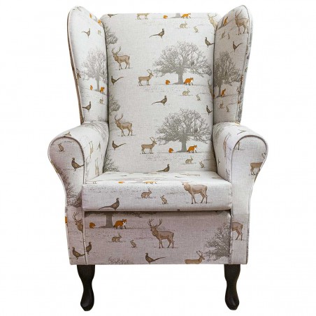 Large High Back Chair in a Tatton Cotton Fabric