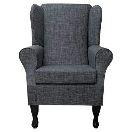 Standard Wingback Fireside Westoe Chair in a Lena Plain Marl Grey Fabric