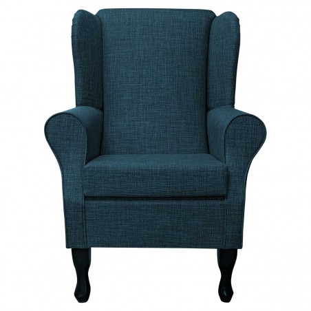 Standard Wingback Fireside Westoe Chair in a Lena Plain Marl Petrol Fabric