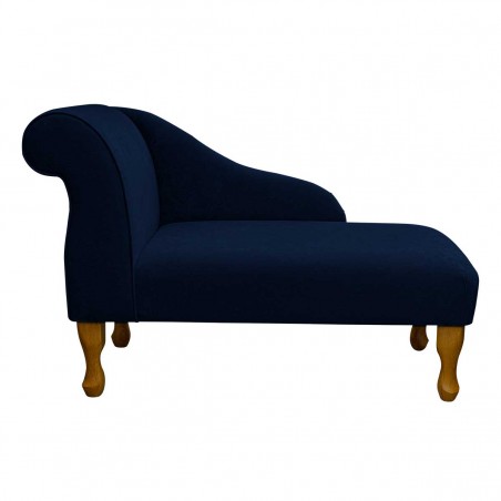 41" Mini Chaise Longue in a Plush Navy Blue Fabric