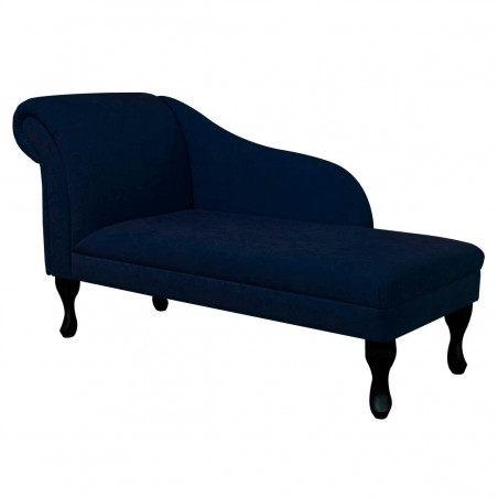 52" Medium Chaise Longue in a Plush Navy Blue Fabric