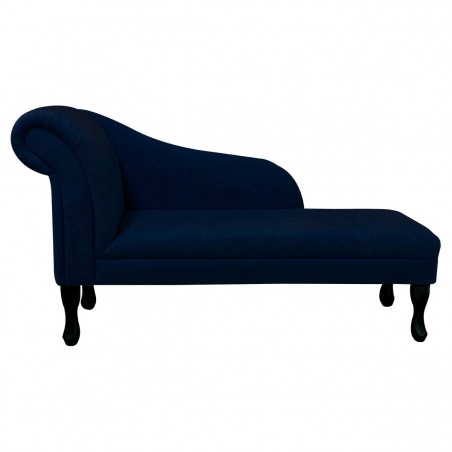 52" Medium Chaise Longue in a Plush Navy Blue Fabric