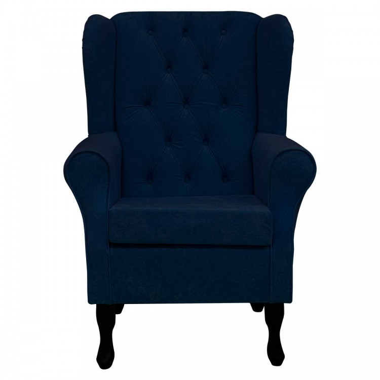 navy blue wingback chair