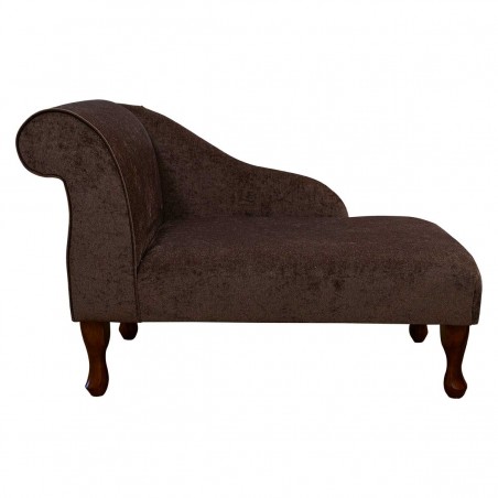 41" Mini Chaise Longue in a Pimlico Crush Chocolate Fabric