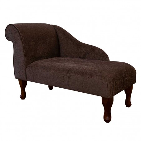 41" Mini Chaise Longue in a Pimlico Crush Chocolate Fabric