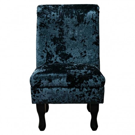 LUXE Bedroom Chair in a Lustro Night Crushed Velvet Fabric