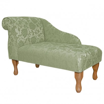 41" Mini Chaise Longue in a Woburn Floral Green Fabric
