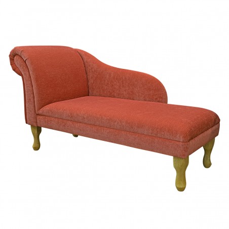 52" Medium Chaise Longue in a Pimlico Crush Copper Fabric