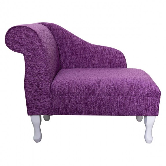 36" Compact Chaise Longue in a Portobello Boucle Thistle Fabric