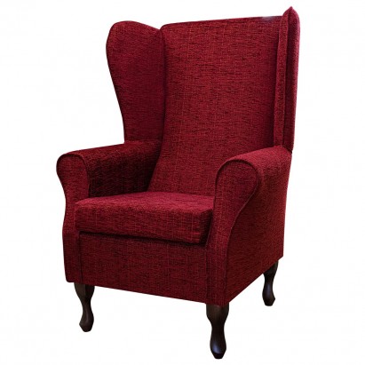 Large High Back Chair in a Portobello Stria Wine Fabric