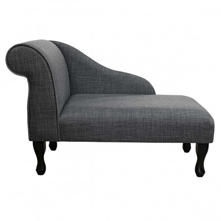 41" Mini Chaise Longue in a Lena Plain Marl Grey Fabric