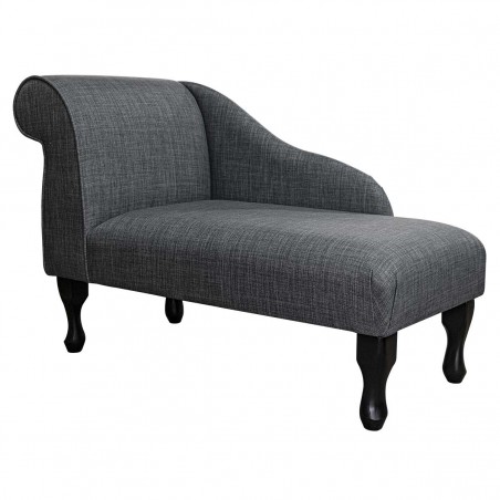 41" Mini Chaise Longue in a Lena Plain Marl Grey Fabric