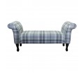 LUXE 56" Medium Window Seat Settle in a Balmoral Dove Grey Tartan Traditional Fabric