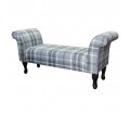 LUXE 56" Medium Window Seat Settle in a Balmoral Dove Grey Tartan Traditional Fabric