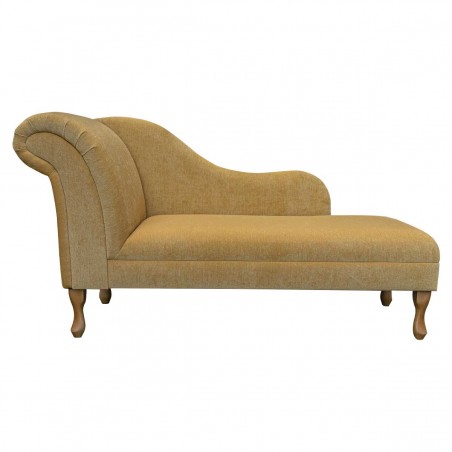 60" Large Chaise Longue in a Pimlico Crush Corn Fabric