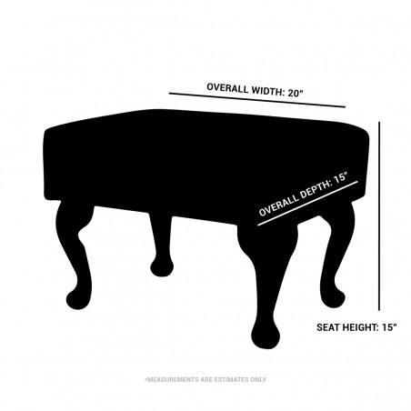 Small soft velvet grey Footstool dimensions