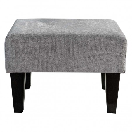 Small Footstool in a Dolce Fog Strie Velvet Fabric