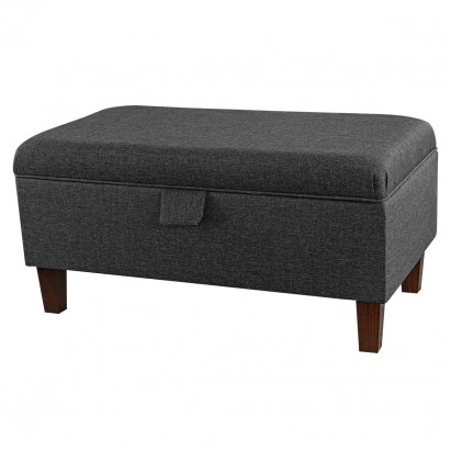 Storage Footstool, Ottoman, Pouffe in a Charcoal...