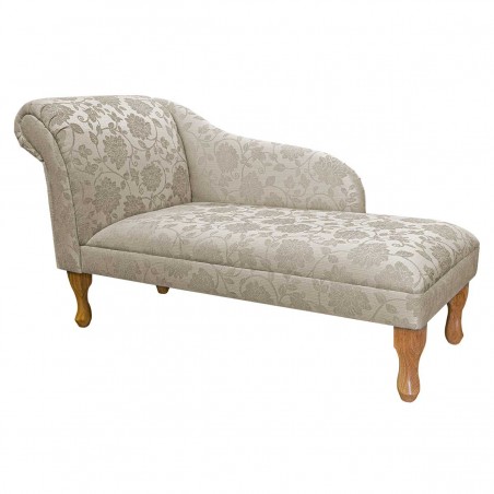 52" Medium Chaise Longue in a Woburn Floral Beige Fabric