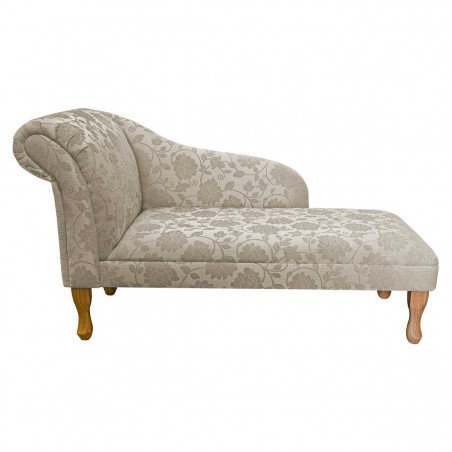 52" Medium Chaise Longue in a Woburn Floral Beige Fabric