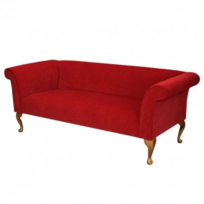 Compact 3 Seater Sofa in a Pimlico Crush Rouge Fabric