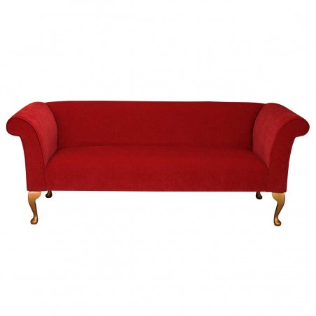 Compact 3 Seater Sofa in a Pimlico Crush Rouge Fabric