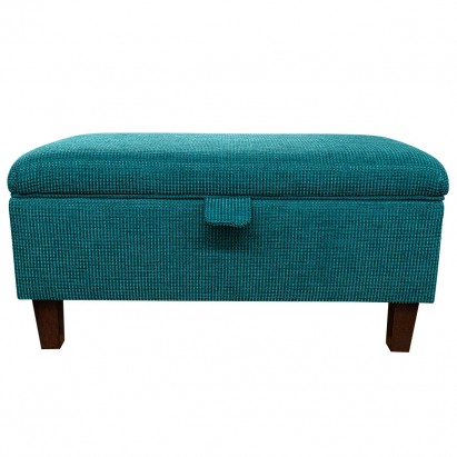 Teal Fabric footstool storage box/ottoman Large 