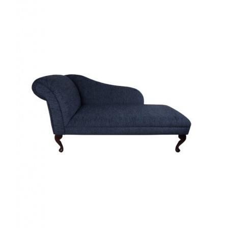 56" Medium Chaise Longue in a Carnaby Plush Blue Fabric