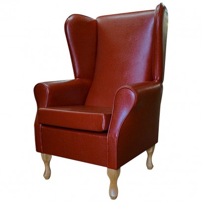 Large High Back Chair in a Denver Smooth Tan Vinyl