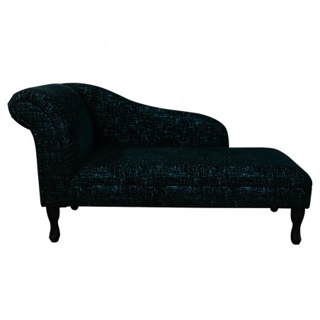 56" Medium Chaise Longue in a Zonda Sapphire Metallic Fleck Fabric