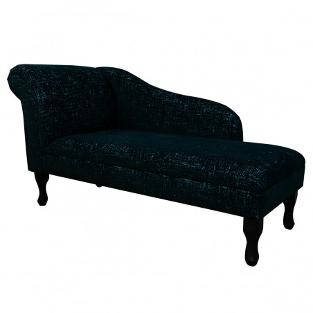 56" Medium Chaise Longue in a Zonda Sapphire Metallic Fleck Fabric