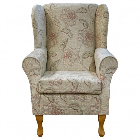 Standard Wingback Fireside Westoe Chair in a Maida Vale Floral Rose Fabric